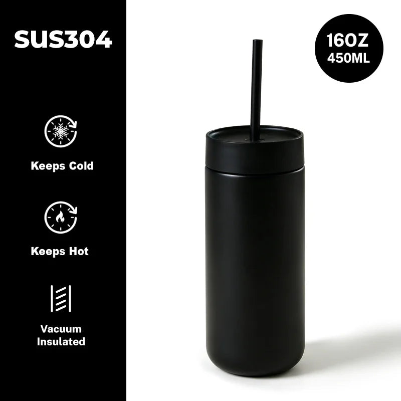 Matte Straw Tumbler — 450 ml