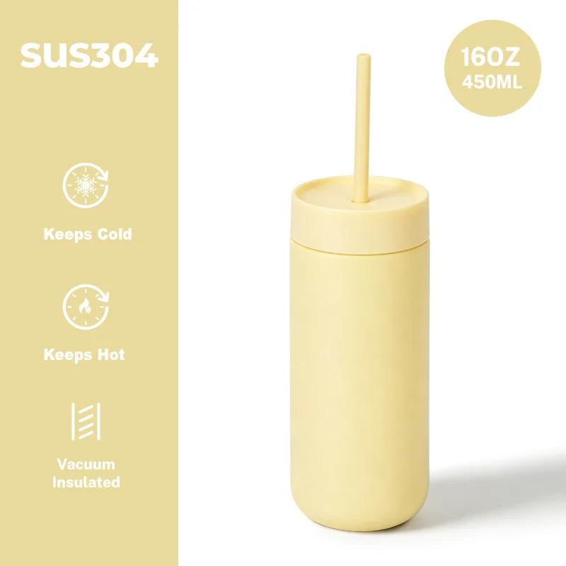 Matte Straw Tumbler — 450 ml