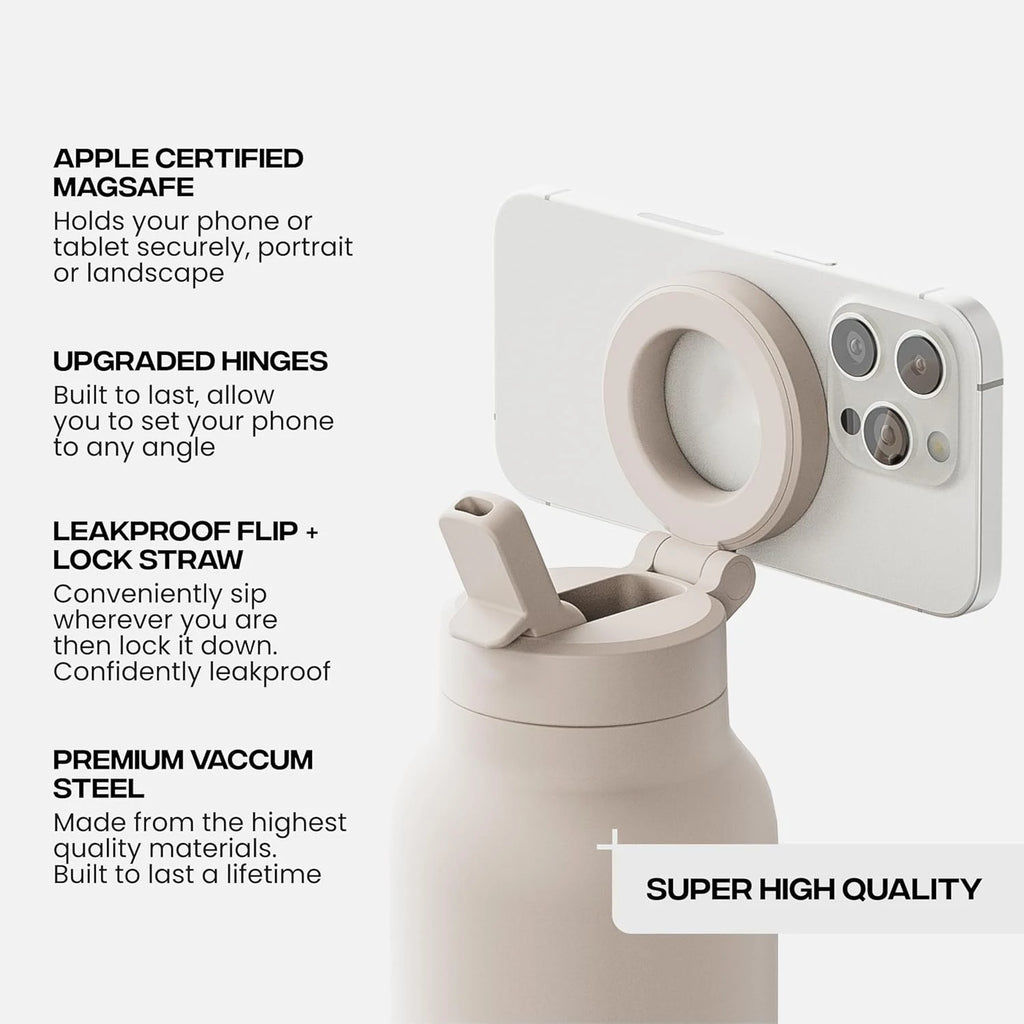 Hands-Free Bottle with Magnetic Phone Mount — 710 ml