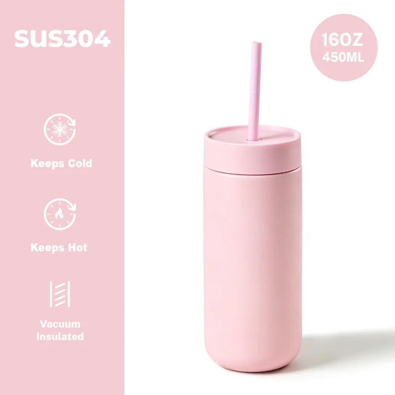 Matte Straw Tumbler — 450 ml