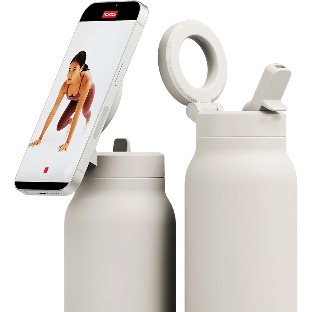 Hands-Free Bottle with Magnetic Phone Mount — 710 ml