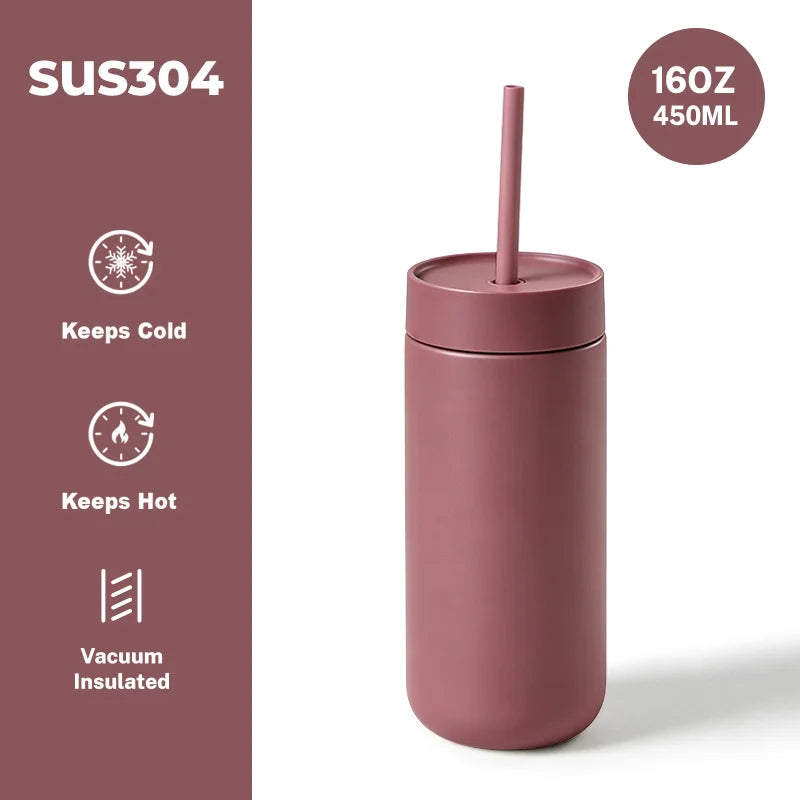 Matte Straw Tumbler — 450 ml