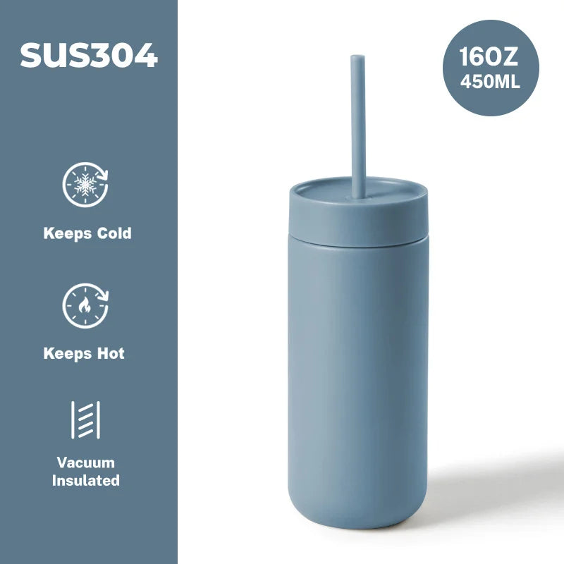 Matte Straw Tumbler — 450 ml