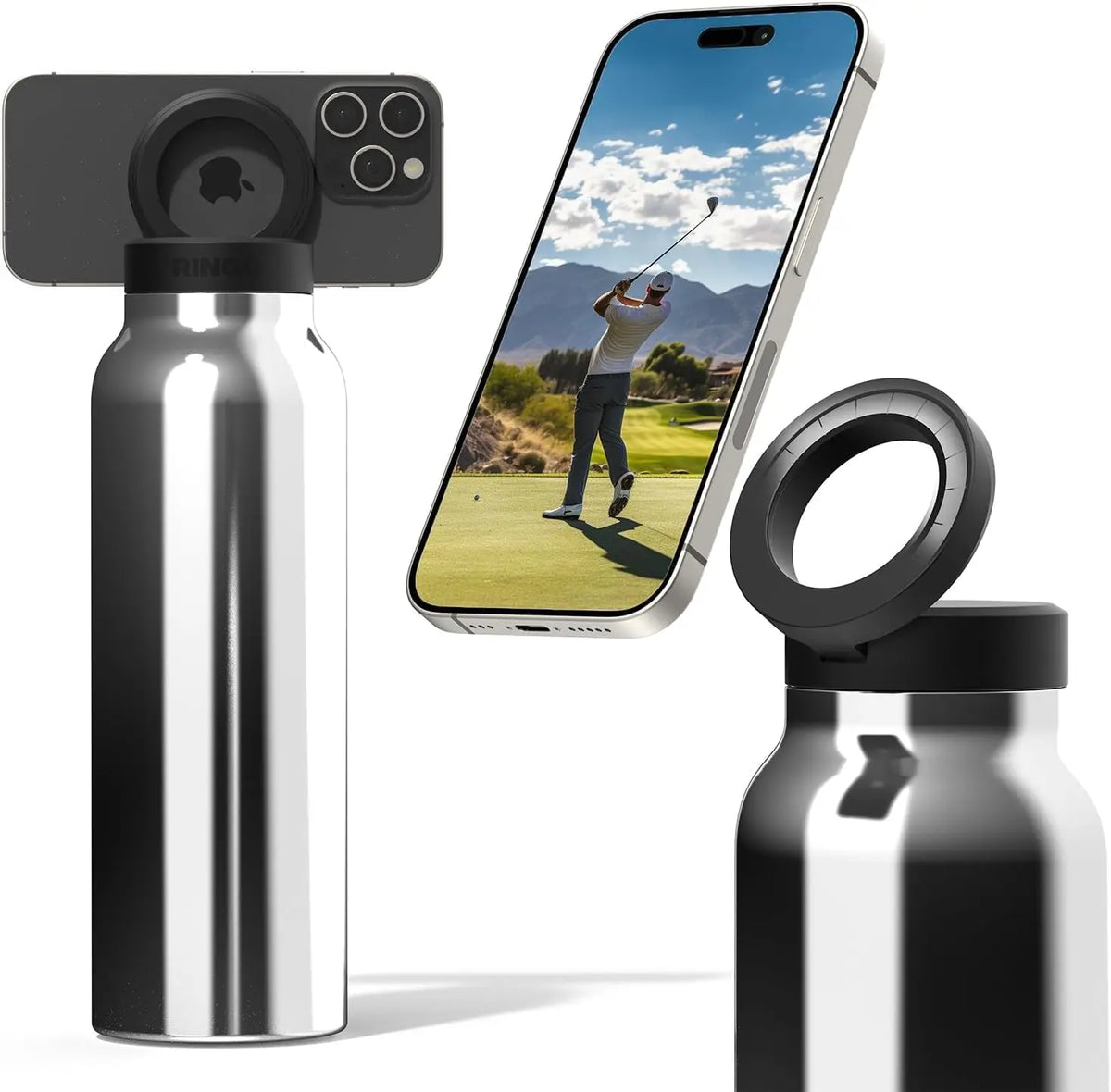Hands-Free Bottle with Magnetic Phone Mount — 710 ml