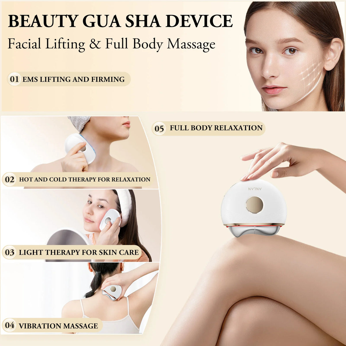 Heated Gua Sha — Microcurrent, Warm & Cool Therapy