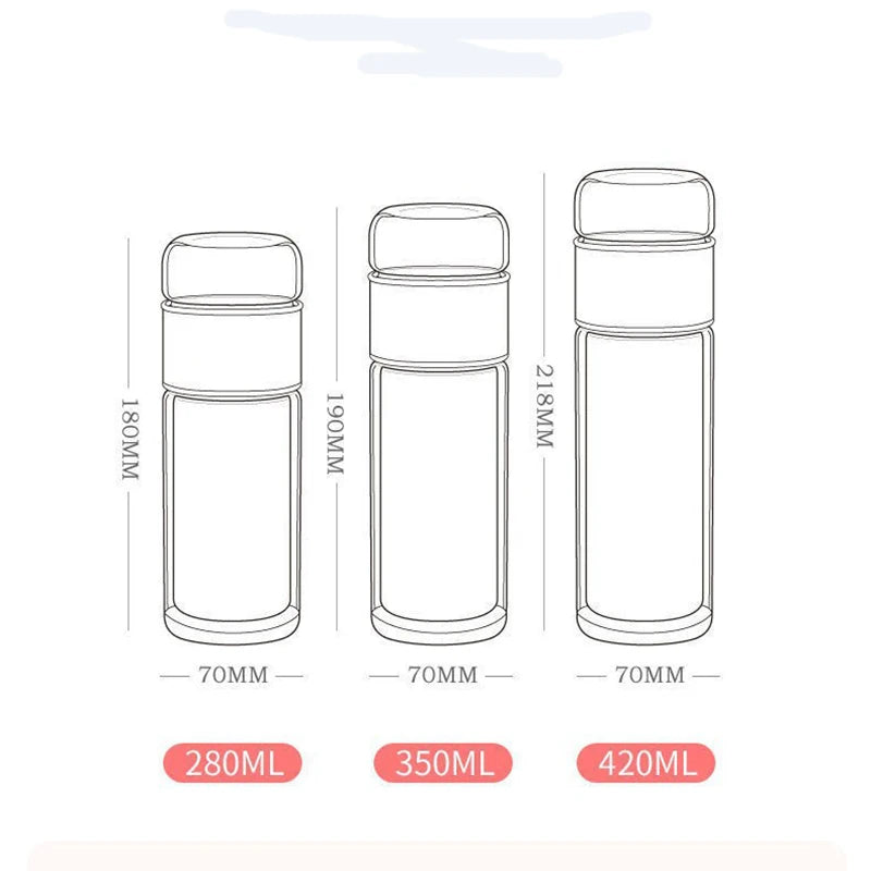 Glass Tea Infuser Bottle — Double Wall