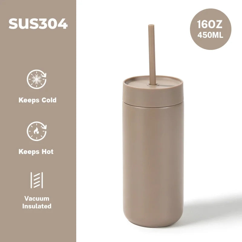 Matte Straw Tumbler — 450 ml