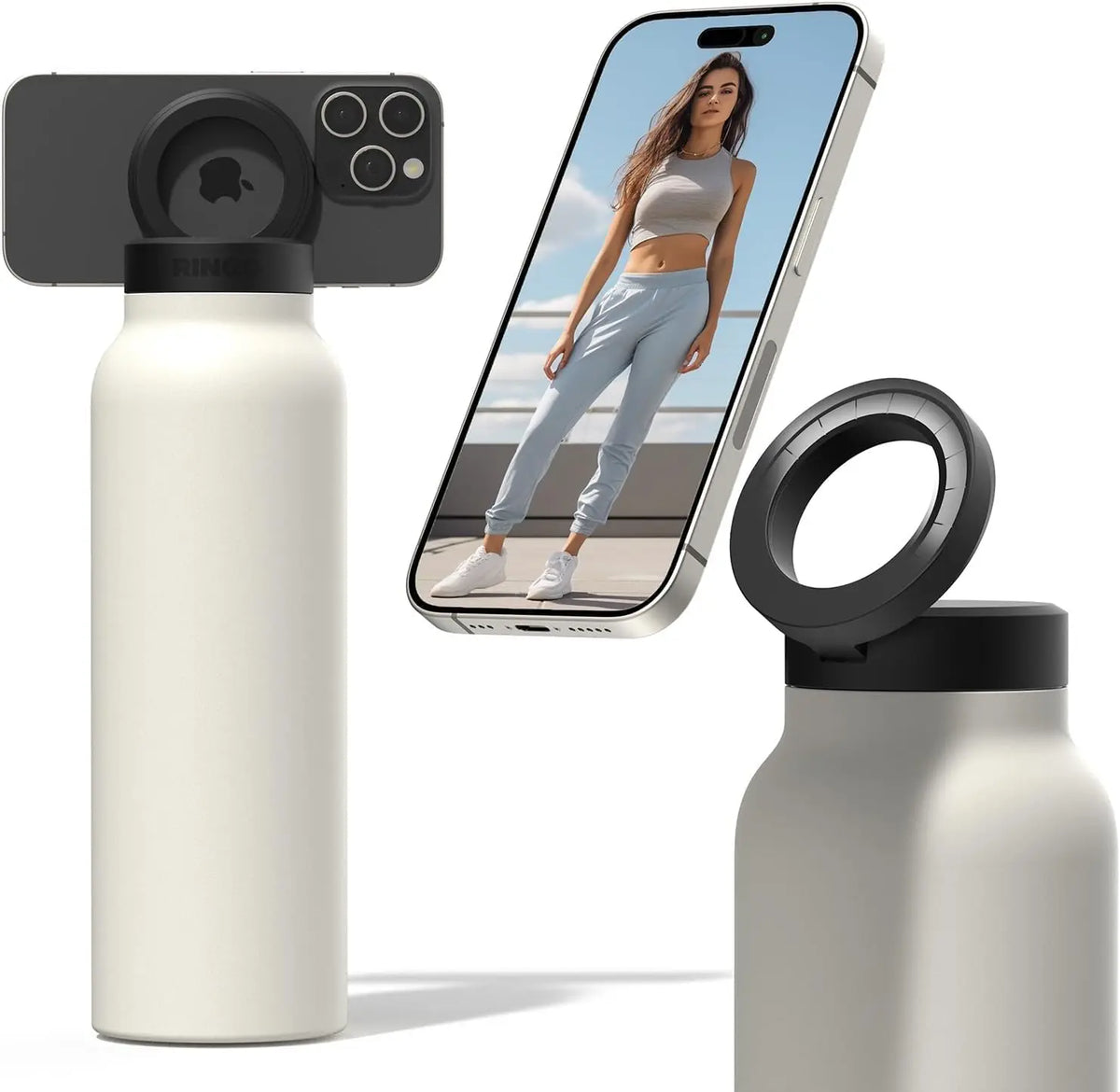 Hands-Free Bottle with Magnetic Phone Mount — 710 ml