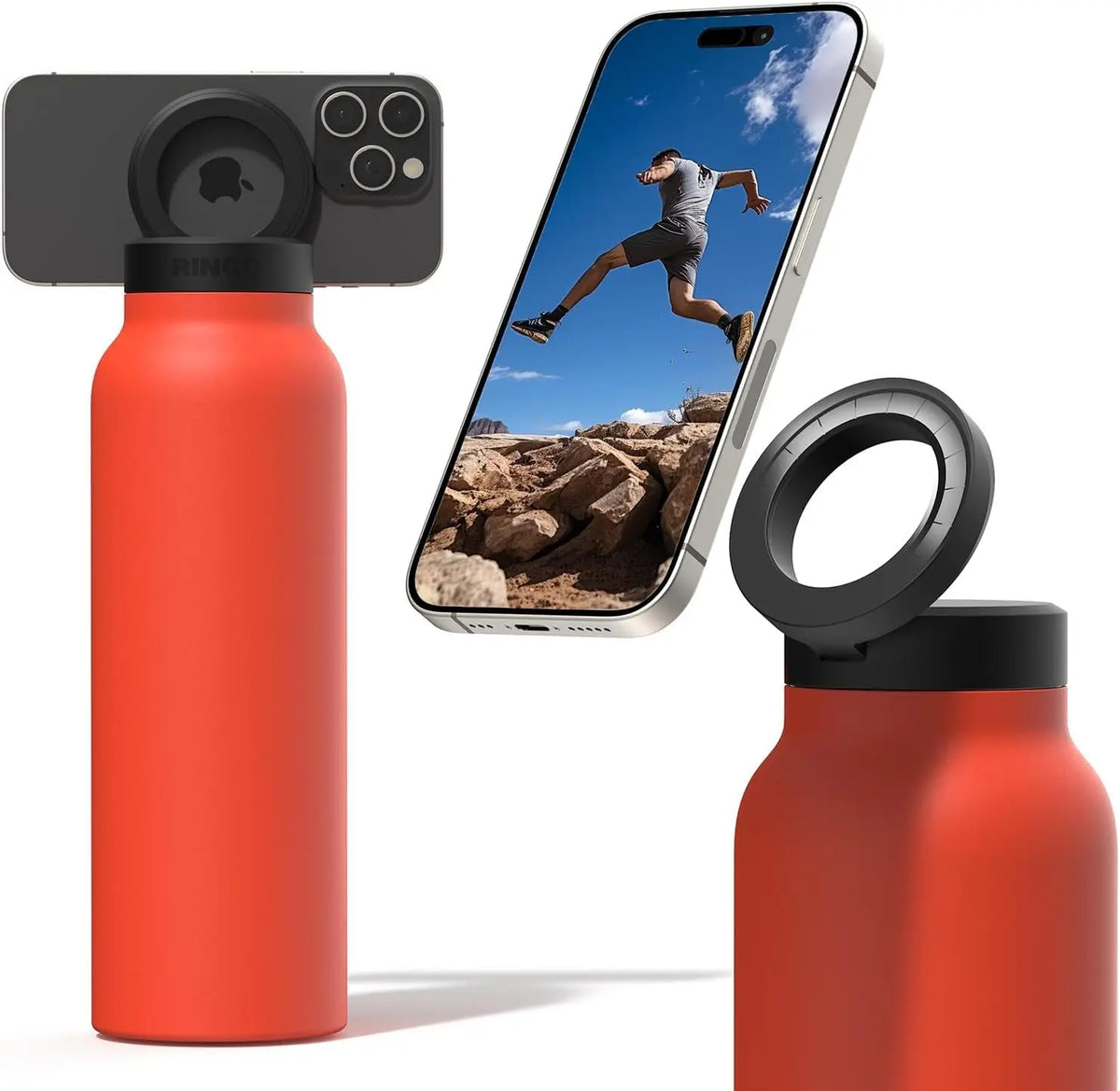 Hands-Free Bottle with Magnetic Phone Mount — 710 ml