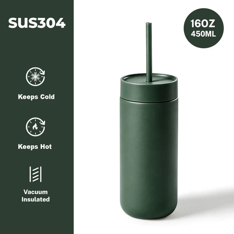 Matte Straw Tumbler — 450 ml