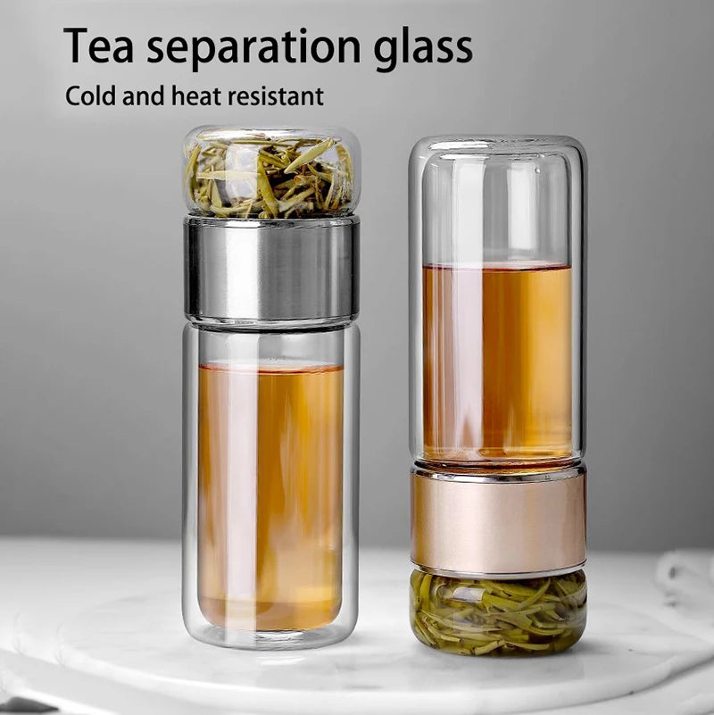 Glass Tea Infuser Bottle — Double Wall