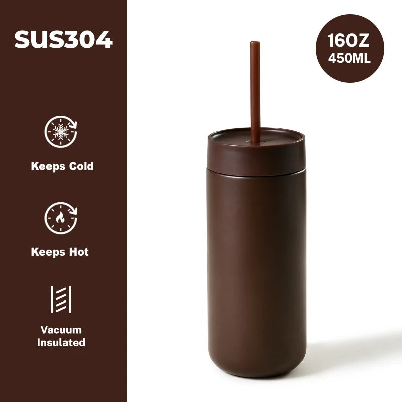 Matte Straw Tumbler — 450 ml