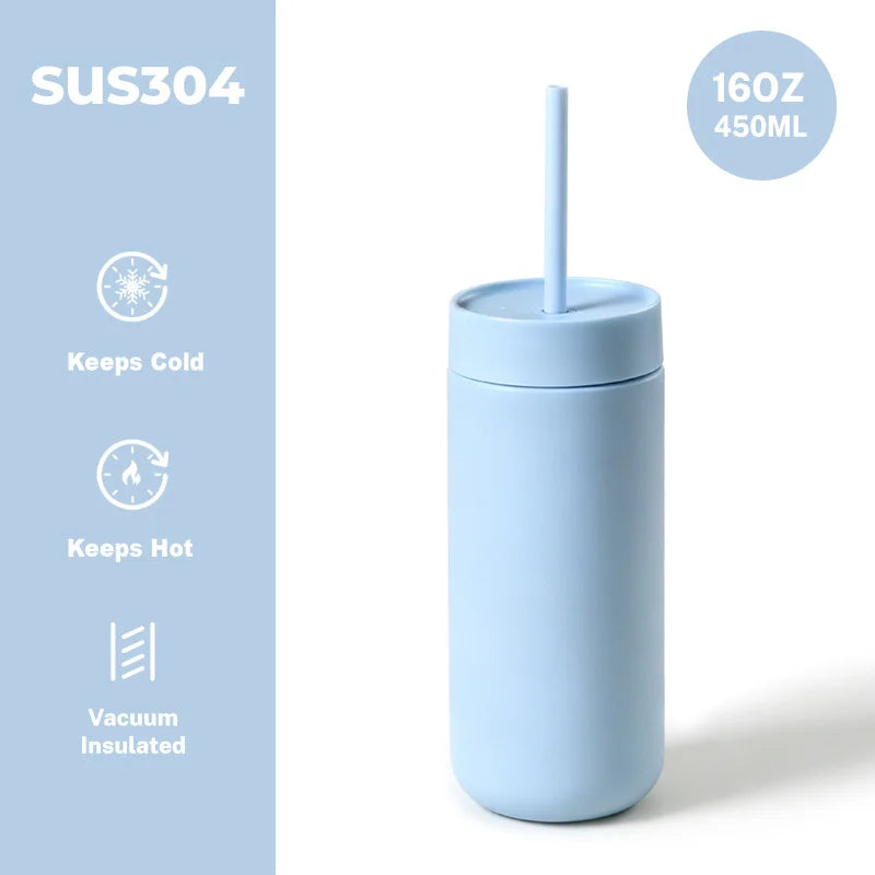 Matte Straw Tumbler — 450 ml