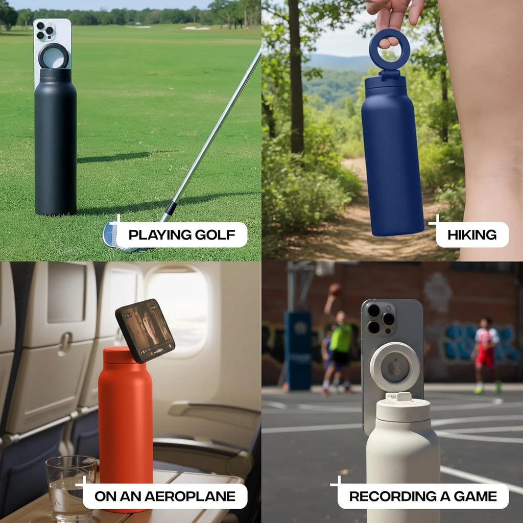 Hands-Free Bottle with Magnetic Phone Mount — 710 ml